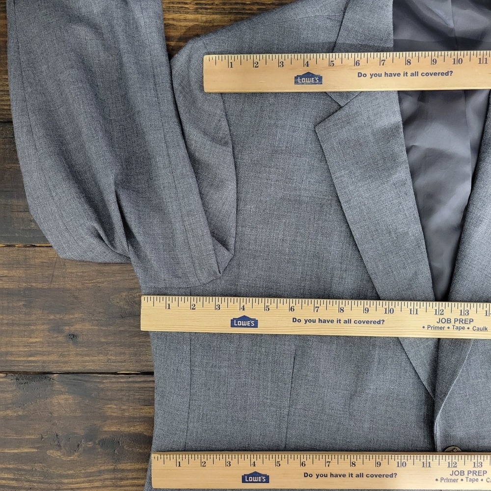 Statements Men's Sport‎ Coat Blazer Two Button Gray Poly Wool Blend Size 48R - Picture 2 of 13